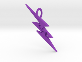 Motivational TCB Lightning Bolt Pendant in Purple Processed Versatile Plastic: Medium