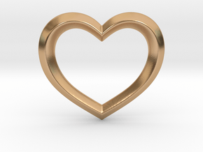 Heart Pendant in Polished Bronze: Medium