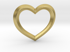 Heart Pendant in Natural Brass: Medium