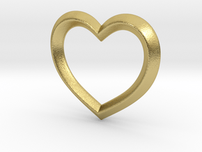 Heart Pendant in Natural Brass: Small