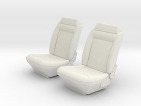 1/25 Holden HQ Monaro Bucket Seats in White Natural Versatile Plastic