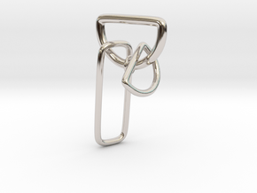 D-Link earring without post in Rhodium Plated Brass
