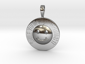 Smile Your Way Through It Coin Pendant in Polished Silver