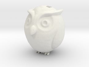 Owl charm in White Natural Versatile Plastic: Medium