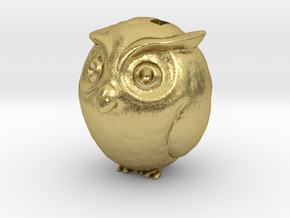 Owl charm in Natural Brass: Extra Small