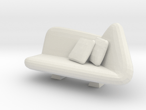 Miniature 1:48 Sofa in White Natural Versatile Plastic: 1:48 - O