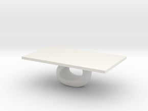 Modern Miniature 1:48  Coffee Table in White Natural Versatile Plastic: 1:48 - O