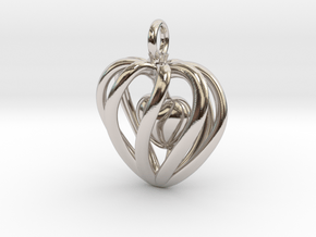 Heart Cage Pendant - Small, No Arrow in Platinum