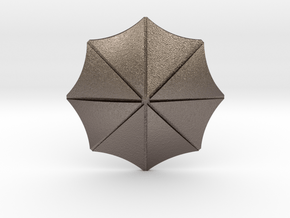 Umbrella - badge in Polished Bronzed-Silver Steel