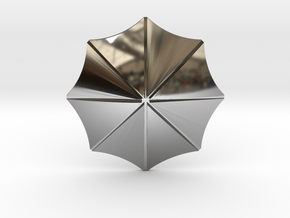 Umbrella - badge in Fine Detail Polished Silver