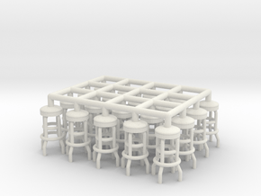 50's soda fountain bar stool 02. 1:50 Scale  in White Natural Versatile Plastic