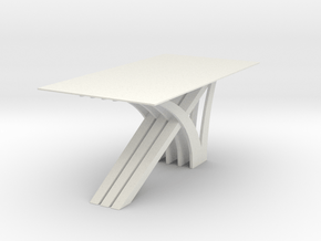 Modern miniature 1:48 Table in White Natural Versatile Plastic: 1:48 - O