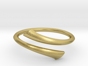 Streamline Open Ring - Hard Edge in Natural Brass: 5 / 49