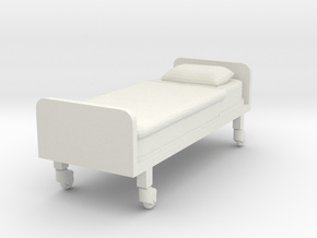 Hospital Bed (flat) 1/48 in White Natural Versatile Plastic