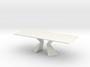 Modern Miniature 1:24 Table in White Natural Versatile Plastic: 1:24