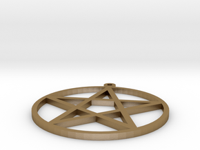 pentagram pendant in Polished Gold Steel