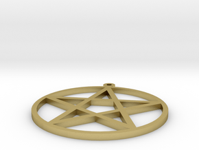 pentagram pendant in Natural Brass