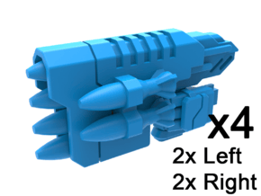 Gunslinger Rocket Launchers V1.1 in Smooth Fine Detail Plastic
