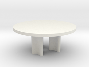 Modern Miniature 1:24 Coffee Table in White Natural Versatile Plastic: 1:24
