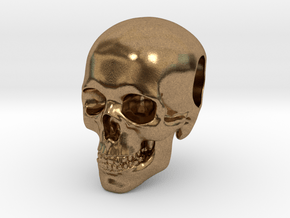 Human Skull Pendant in Natural Brass