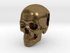 Human Skull Pendant in Natural Bronze