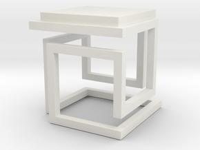 Modern Miniature 1:24 Coffee Table in White Natural Versatile Plastic: 1:24