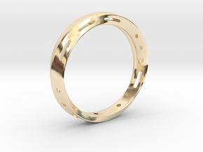 Morse code Mobius Ring - LOVE in 14k Gold Plated Brass: 7.75 / 55.875