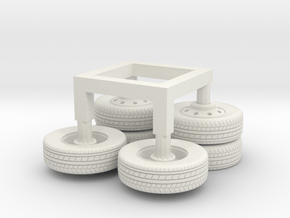 1/72 Generic Medic Wheel Sets in White Natural Versatile Plastic