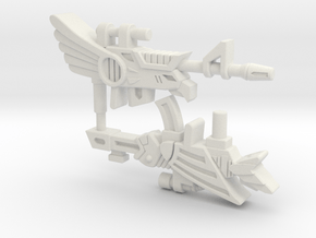 Battle Beast Eagle and Fish Guns (3mm, 4mm, 5mm) in White Natural Versatile Plastic: Small