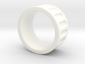 Groove Ring Band 10mm in White Processed Versatile Plastic: 6 / 51.5
