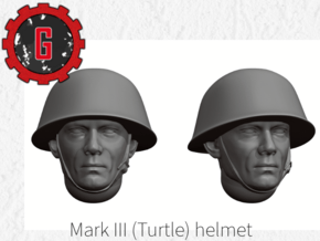 28mm heroic scale MK III/MK IV 'Turtle' Helmets in Tan Fine Detail Plastic: Small