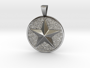 Epiphany Star Coin Pendant in Polished Silver