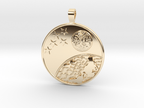 Shoot for the Moon and Stars in 14k Gold Plated Brass