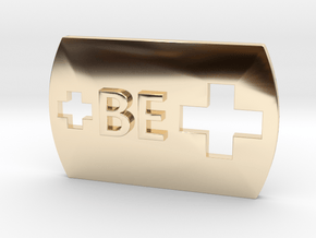 Be Positive BE + Dog Tag in 14K Yellow Gold