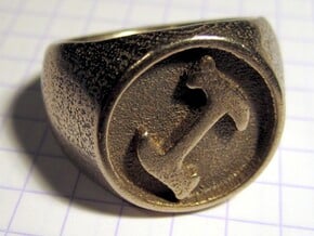 Stonecutter Ring (Size 13.5) in Polished Bronzed Silver Steel