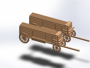 N TWO TELEGRAPH POLE WAGON in Tan Fine Detail Plastic