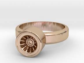 ROLLER DERBY WHEEL ring in 14k Rose Gold Plated Brass: 6.5 / 52.75
