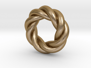 Twisted Octagram Ring RH in Polished Gold Steel