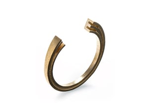 E Ring (slim) in Natural Brass: 7 / 54