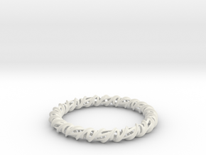 Barred Helix Bangle in White Natural Versatile Plastic