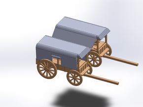 N TLELGRAPH WAGON AND TELEGRAPH WAGON DEPLOYED in Tan Fine Detail Plastic