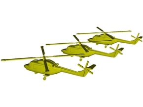 1/220 scale Westland Lynx Mk 95 helicopters x 3 in Clear Ultra Fine Detail Plastic