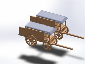 N TWO MEDICINE WAGON DEPLOYED in Tan Fine Detail Plastic