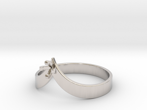 Teardrop Ring - Size 8 - 3mm Gem - 4 Prong in Platinum