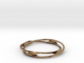 Barred Twist Bangle in Natural Brass