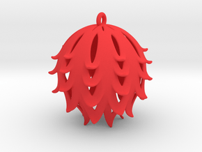 Pierced Thistle Ball in Red Processed Versatile Plastic