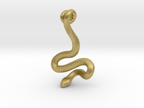 Snake Pendant_P02 in Natural Brass