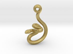 Snake Pendant_P03 in Natural Brass