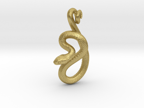 Snake Pendant_P05 in Natural Brass