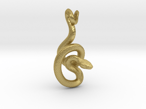 Snake Pendant_P06 in Natural Brass